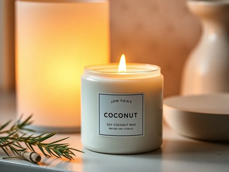 Bougie soja-coco longue durée 60h — grossiste premium